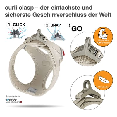 Curli Sluiting Air Mesh Hondentuigje Beige XS