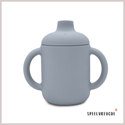 Siliconen Tuitbeker - Blauw - Drinkbeker - Sippy Cup - BPA vrij - Met Handvaten - Oefenbeker - Baby - Beker - 120ml