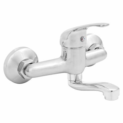 Invena Mitris Serie - Wandkeukenkraan - Chroom - 95mm Hoog - 200mm Uitloop