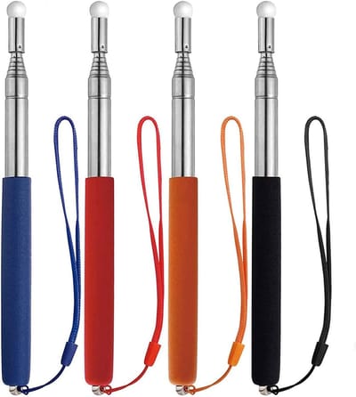 Telescopische Pointer Stick - Leraar Aanwijzer - Klas Presentatie - Intrekbaar Handvat - 23cm Uitgeschoven - Diverse Kleuren