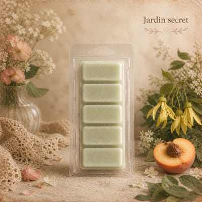Waxmelts Jardin Secret - Snapbar - 55 gram - Sojawas - Handmade - Dierproefvrij - Vegan - Huisparfum - Voor in geurbrander - Waxbrander - Geur in huis - Wax melt - Geurkaars - Parfum