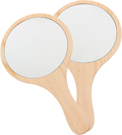 Handspiegel Set - Make-up Spiegel - Dagelijkse Verzorging - Kristalheldere Reflectie - 2 Stuks 29.5cm - Beige