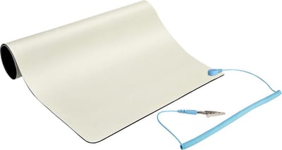 30cm x 46cm Rolbare ESD Mat voor Elektronica - Antistatische Tafelmat met Aardingskabel - Verwijderbaar Aardingssnoer - ANSI/ESD S 4.1