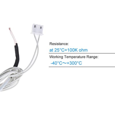 NTC 3950 100K ohm Thermistorsensor met 1m Kabel voor RepRap i3 Anet 3D Printer Kit Vervangingsonderdelen