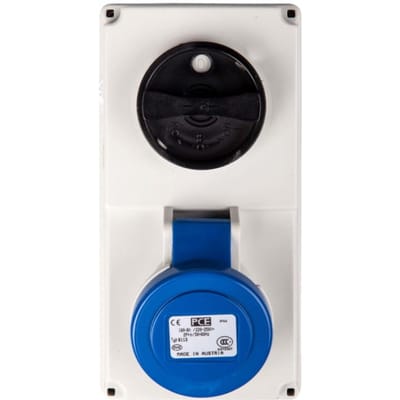 Vaste Wandcontactdoos Met Schakelaar 0-1 Klein 16A 3P 230V Ip44 /Mechanisch Slot/ 6113-6