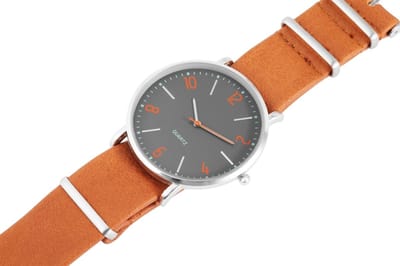 EXCELLANC Herenhorloge imitatieleer zilver van kleur, mineraalglas