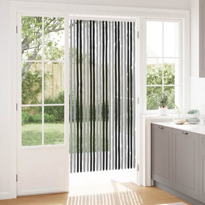vidaXL - Insecten - Gordijn - Chenille - Grijs - en - Zwart - 90 - x - 200 - cm - 100% - PP