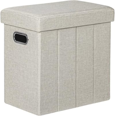Opvouwbare Zitbank met Opbergruimte - 40 Liter, Belastbaar tot 200 kg, Beigegrijs