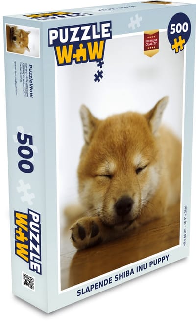 Puzzel Slapende Shiba Inu puppy - Legpuzzel - Puzzel 500 stukjes