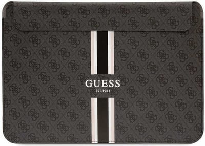 Guess 4G Printed Stripe Sleeve voor o.a. Apple MacBook (16") - Grijs