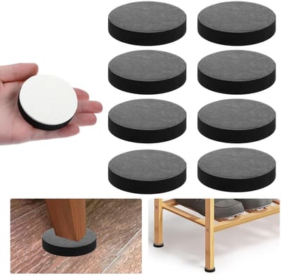 Dailygoods- Meubelverhogers 8 Stuks - Antislip Rond - Hoogte Verstelbaar - Vilten Vloerbeschermers - Zwart - Duurzaam Materiaal - Tafelverhogers