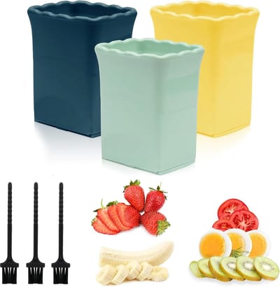 Snelle fruitsalademaker; set van 3 messen voor zacht fruit