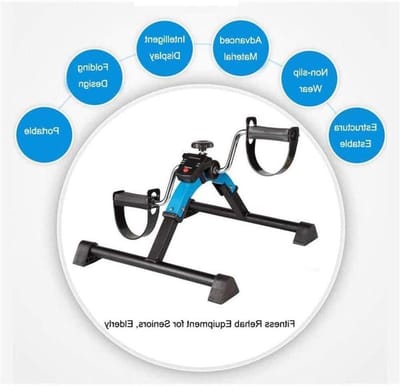 Opvouwbare Mini Hometrainer - Pedaal Trainer - Thuisconditie Opbouwen - Verstelbare Weerstand - 2.4 Kilogram - Blauw