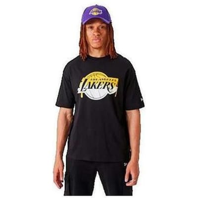 T-shirt Korte Mouw New-Era T-shirt Logo Drip Los Angeles Lakers Noir