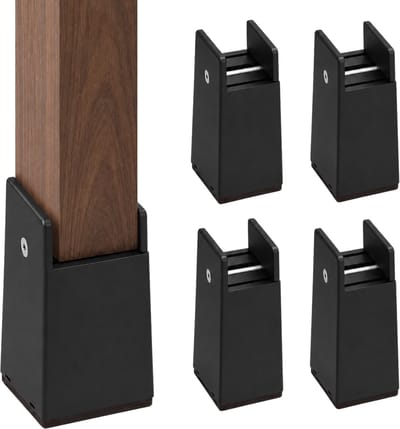 JustValue meubelverhogers - set van 4 - ca. 10 cm extra hoogte - zwart - voor bank, kast en tafel