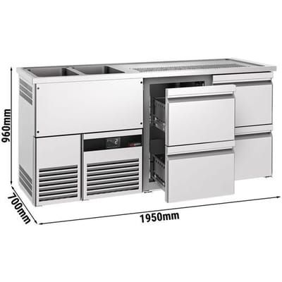 GGM Gastro Biertheke PREMIUM - 1950x700mm - 4 Schubladen