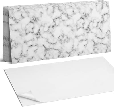 Coloray Plaktegels - Geaderd marmerpatroon Wandtegel Zelfklevend - 60 cm x 30 cm - Zwart Plaktegels - 6 stuks - Rechthoek PVC Tegels - Plaktegels Keuken - Zelfklevende Vloertegels Badkamer - Vinyl Tegels Zelfklevend - Zelfklevende Wandtegels
