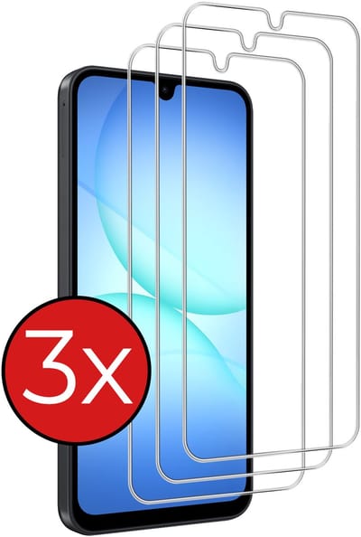 Screenprotector - 3 Stuks - Geschikt voor Samsung Galaxy A17/A18 - Extra Sterk - Beschermglas - Gehard Glas - Tempered Glass - Screen Protector