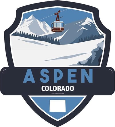 Signs-USA - Landmark - City USA - Aspen - Colorado - Wandbord - 28 x 31 cm