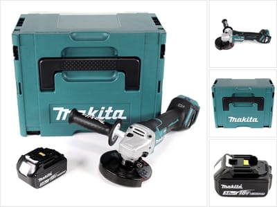 Makita DGA 517 F1J Snoerloze haakse slijper 18 V 125 mm borstelloos + 1x oplaadbare accu 3.0 Ah + Makpac - zonder lader