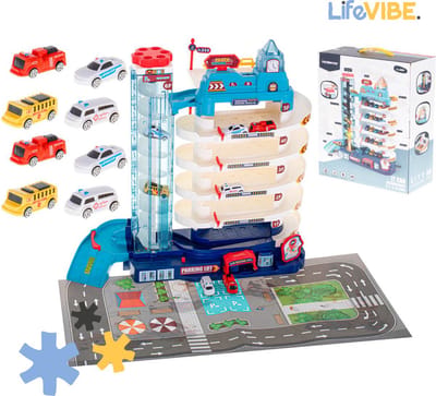 LifeVibe® Speelgoed Parkeergarage met 5 Verdiepingen – Autogarage Avonturenpark - Educatief Speelgoed