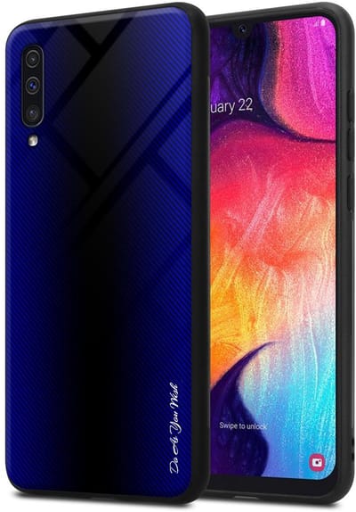 Cadorabo Hoesje geschikt voor Samsung Galaxy A50 4G / A50s / A30s in KOBALT PAARS - Beschermhoes gemaakt van TPU silicone Case Cover en achterkant van gehard glas