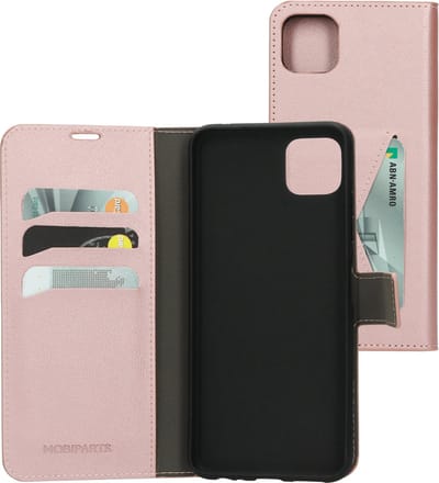 Mobiparts hoesje geschikt voor Samsung Galaxy A22 5G - Wallet/Boekhoesje - Eco Leer - Magneet Sluiting - Opberg vakken - Roze