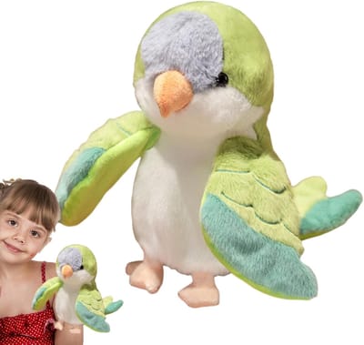 Papegaaien Handpop - Pluche Vogel - Poppentheater Verhalen - Huidvriendelijk Materiaal - Ca 20 cm