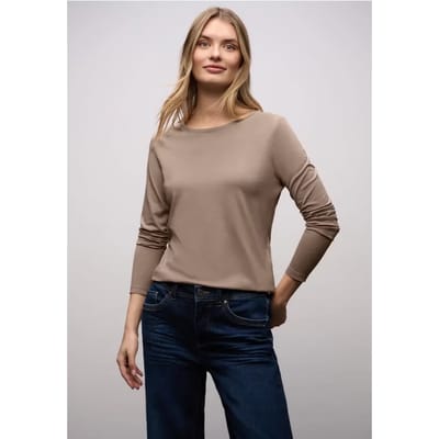 Basic shirt met ronde hals