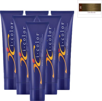 ISO i color Permanent Conditioning Crème Color 60ml 6N Dark Blonde x 6 tubes