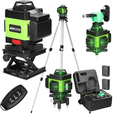 Laser Level – 16 Lijnen – Zelfnivellerend ±3° – Met Statief en 2 Accu’s – Voor Bouw en Tegelwerk