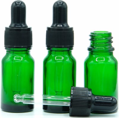 Pipetflesjes 10ml Groen 10 stuks - Glazen Groene Flesjes met Pipet - Pipetfles