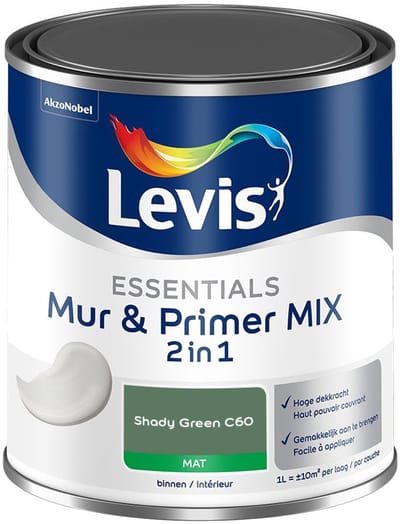 Levis - Essentials Mur & Primer Mix - Shady Green C60 - Mengverf - 1 L