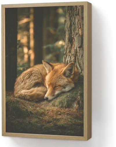 Wandlamp 40x60 cm - Oplaadbaar - Vos - Bos - Slapen - Wandlampen binnen woonkamer - Slaapkamer lamp - Decoratieve nachtlamp - Vloerlamp draadloos