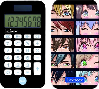 Manga 8 Digits Pocket rekenmachine met bescherming hoes