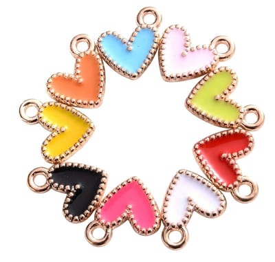 Meerkleurige hart bedels hanger set dames heren geëmailleerde sieraden hangers mix met hartje vorm decoratieve oorbedels voor oorbellen armband ketting maken DIY sieraden accessoires 25 stuks