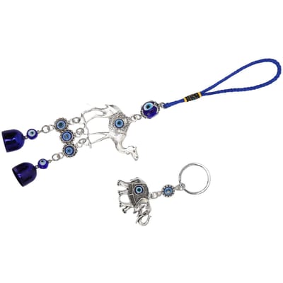 Ornement Suspendu Chameau Œil Bleu Porte-Clé Éléphant Œil Bleu Élégant Porte-Bonheur Décoration pour Voiture Sac à Main gray