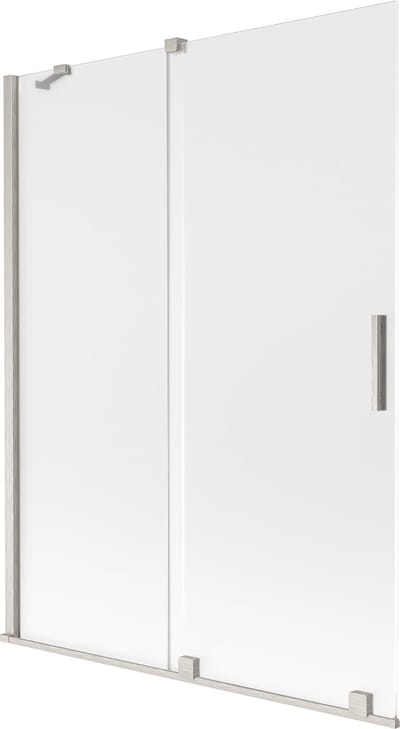 Mexen Velar badwand 2-delige schuifdeur 130 x 150 cm, ijsvorming, geborsteld nikkel - 896-130-000-31-97