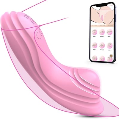 Oneay App-gestuurde draagbare vibrator - Vlinder vibrator, 9 vibratiemassagestanden, waterdicht seksspeeltje met afstandsbediening, geschikt voor vrouwen of stellen.