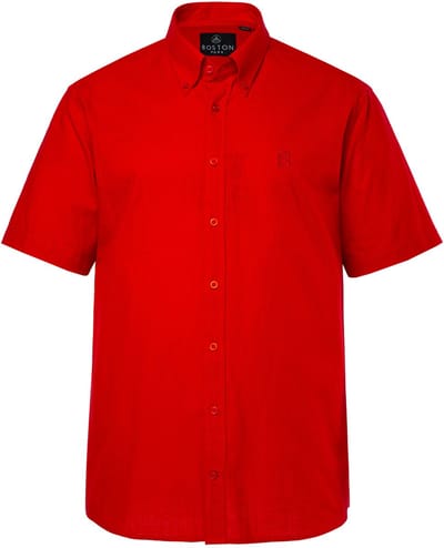 Boston Park - Heren - Overhemd in linnenlook korte mouwen buttondown kraag - Salsa - Maat 3XL
