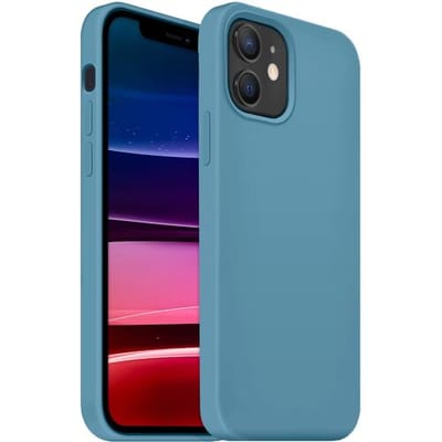 Coverzs Luxe Liquid Silicone case geschikt voor Apple iPhone 12 / 12 Pro - beschermhoes - siliconen backcover - optimale bescherming - lichtblauw