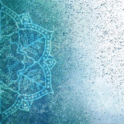 MyHobby Borduurpakket – Blauwe mandala 40×40 cm - Aida borduurstof 5,5 kruisjes/cm (14 count) - Telpatroon - Borduurgaren - Borduurnaald - Handleiding - Voor Beginners & Gevorderden - Complete borduurset