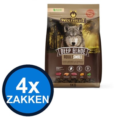 4x Wolfsblut - Adult Deep Glade Small Breed - Hondenvoer Droogvoer - 1 kg