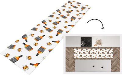 Keukenloper - Loper keuken - Whiskey - Glas - Design - 200x50 cm - Keukenloper vinyl