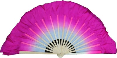 Zijden Danswaaiers - Tribale Waaiers - Dans en optredens - Handbeschilderde zijde - 57 cm spanwijdte - Wit roze