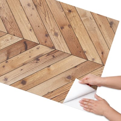 Coloray Meubel Wrap Folie - Bruin Meubelfolie - 75x150 cm - Meubel Wrap Folie Visgraatparket - Plakfolie Meubels - Scandinavisch Meubelfolie - Decoratiefolie Zelfklevend - Slaapkamer decoratie - Texturen