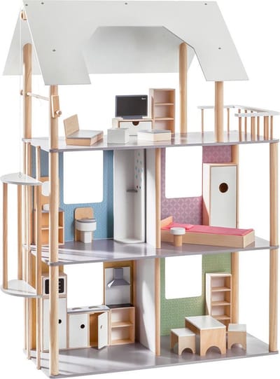 howa Groot Poppenhuis voor Poppen tot 30 cm met 19 Meubels 70103