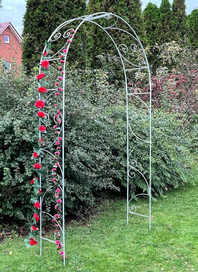 DanDiBo Rosenboog verzinkt massief 135 cm boog 96518 weerbestendig ronde boog volledig stille klimhulp tuinboog thermisch verzinkt