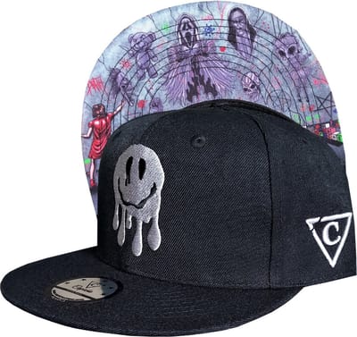 Capiche® Snapback Pet Heren – Wall Drawing – Zwart – Verstelbaar met Druksluiting – Sportcap – Baseball Cap – Mannen Pet – Muurtekening Pet