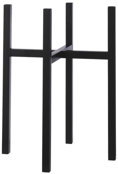 Mica Decorations - bloempot plantenpot standaard / verhoger - zwart - B42 x H50 cm - metaal